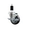 Service Caster 3.5'' Thermoplastic Rubber Swivel 1-3/8'' Expanding Stem Caster with Brake SCC-EX20S3514-TPRB-TLB-138 - alternate 1